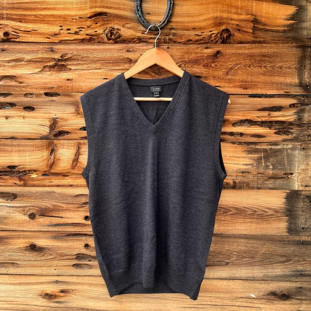J. CREW | Men's Merino Wool Charcoal Gray Sweater Vest M